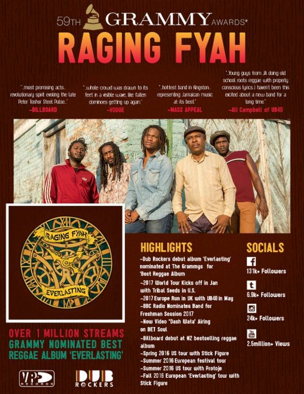 017 Grammy Nominees Raging Fyah Will Kick Off U.S. Tour at End of Month