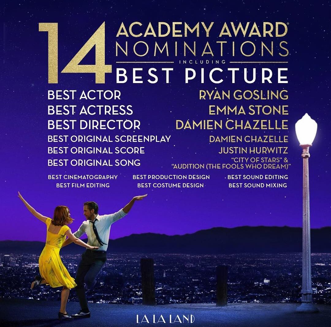 14 Oscarnominaties voor La La Land
