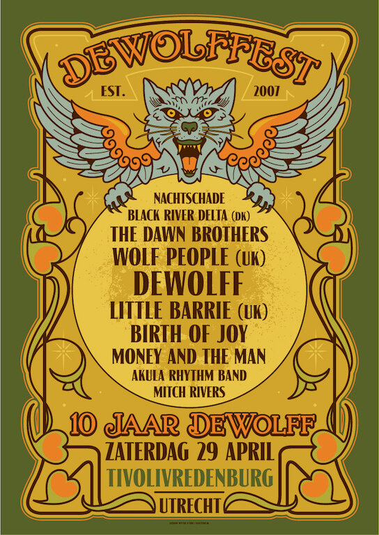 DeWolff viert 10-jarig bestaan met DEWOLFFEST - 29 april Tivoli Vredenburg