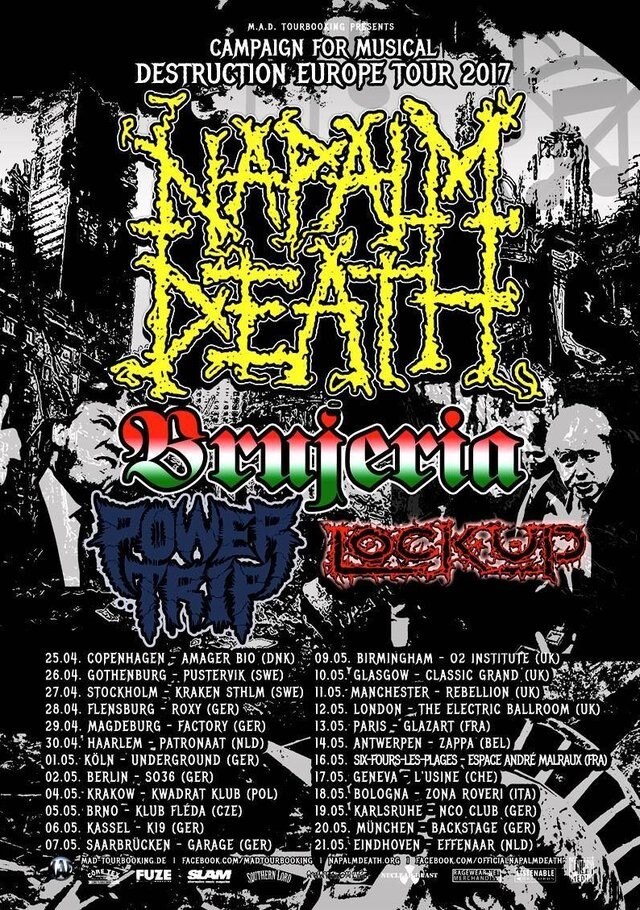 Brujeria announced as support to Napalm Death!