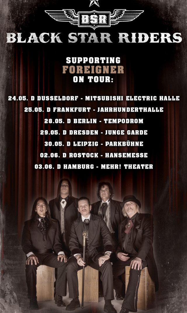 Black star Riders announced as support to Foreigner!