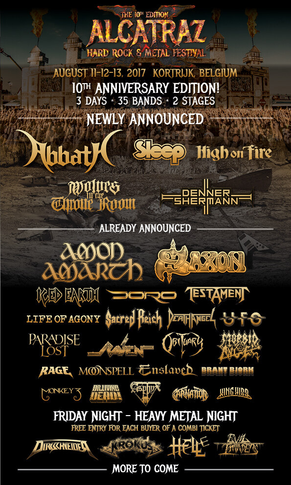 5 nieuwe namen voor Alcatraz Hard Rock & Metal Festival