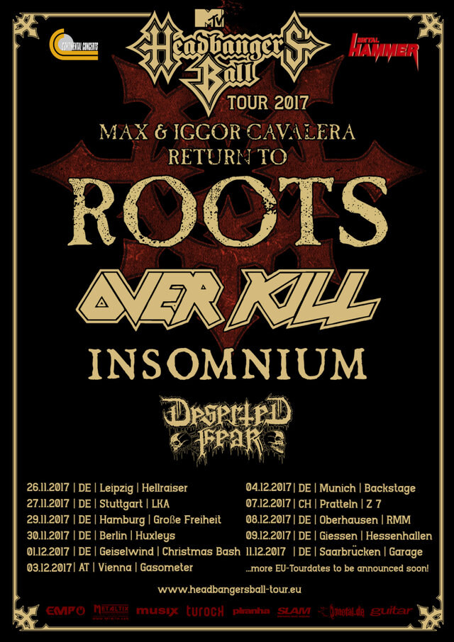 Overkill to be a part of "MTV Headbangers Ball" Tour 2017!