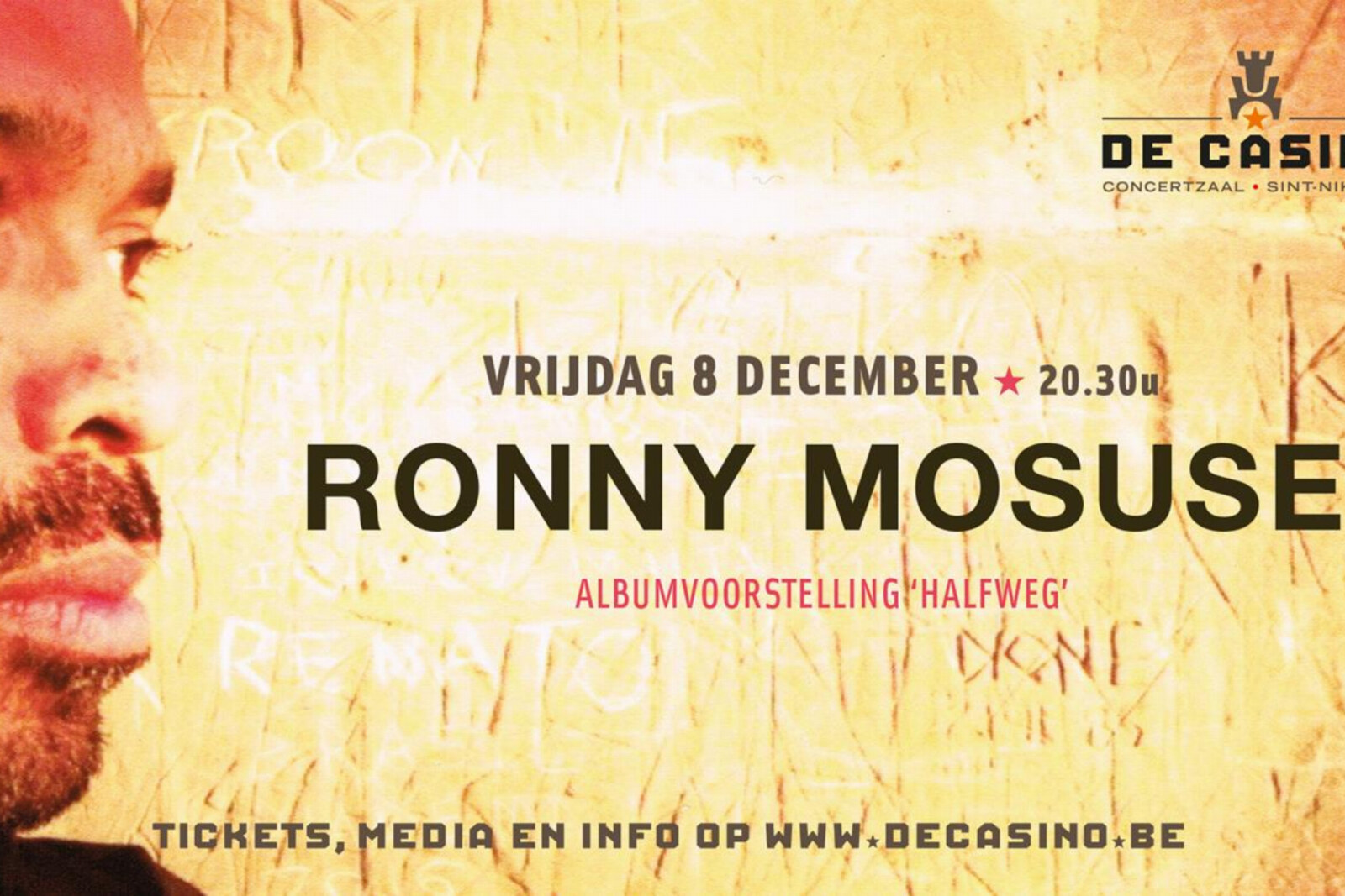 Ronny Mosuse speelt op 8 december in De Casino