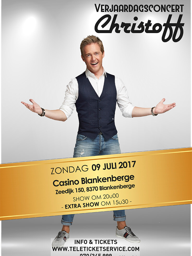 Verjaardagsconcerten Christoff op zondag 9 jul in het Casino van Blankenberge