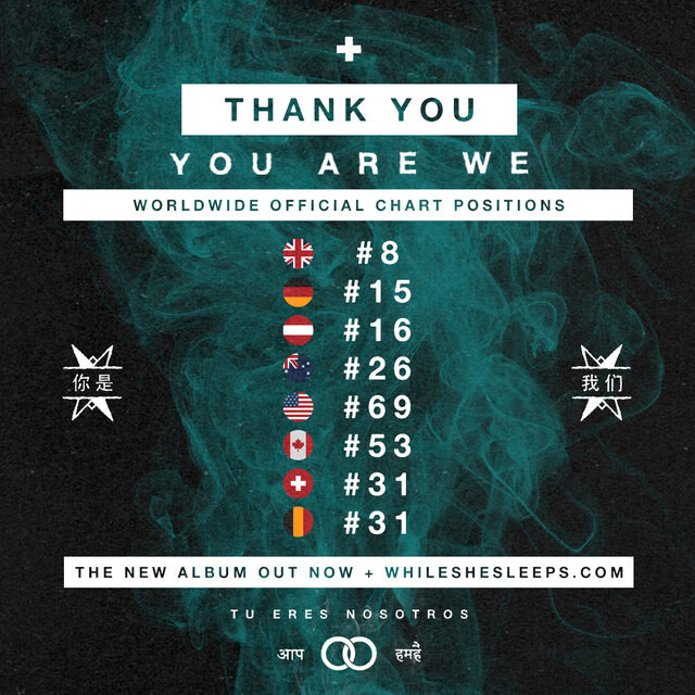 While She Sleeps hitting the album charts around the world!