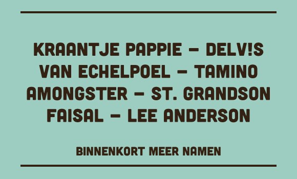 Lee Anderson, Amongster, Van Echelpoel en Delv!s komen naar Zeverrock