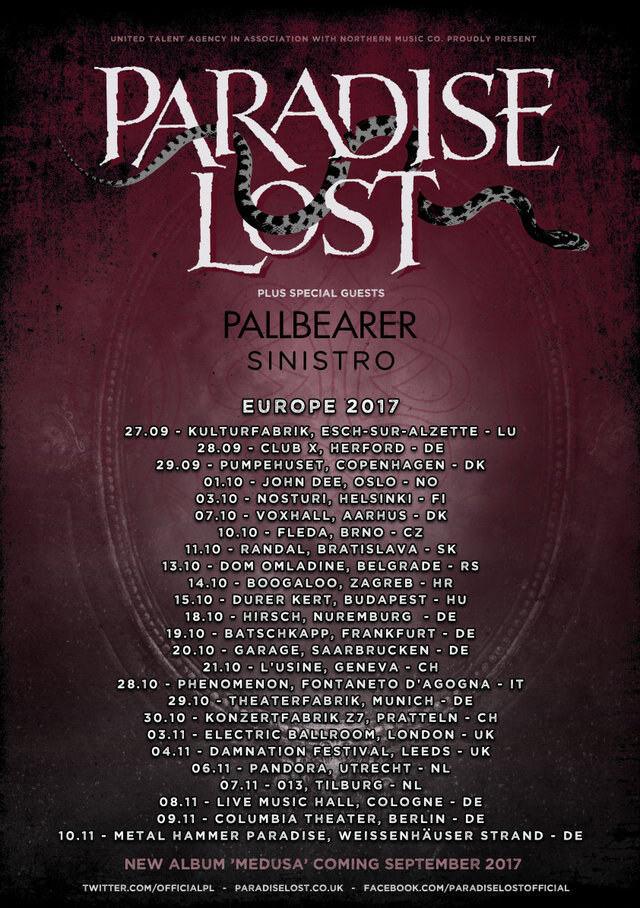 Paradise Lost announce European tour!