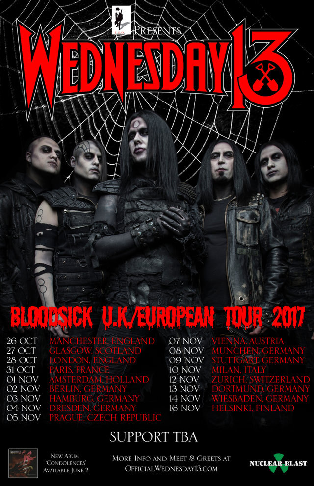 Wednesday 13 - announce Bloodsick UK/European tour!