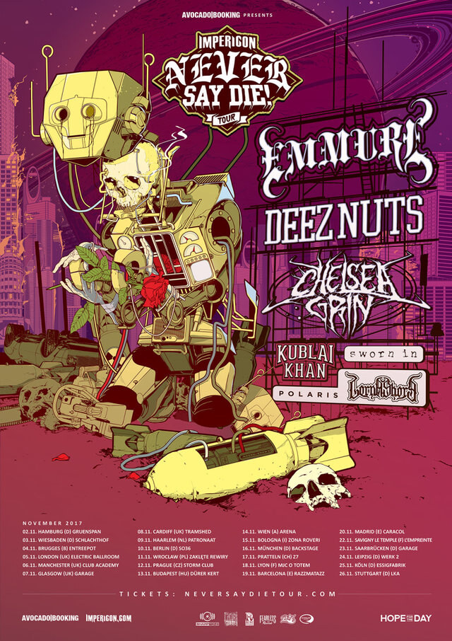 Emmure to headline "Impericon Never Say Die! Tour" 2017!