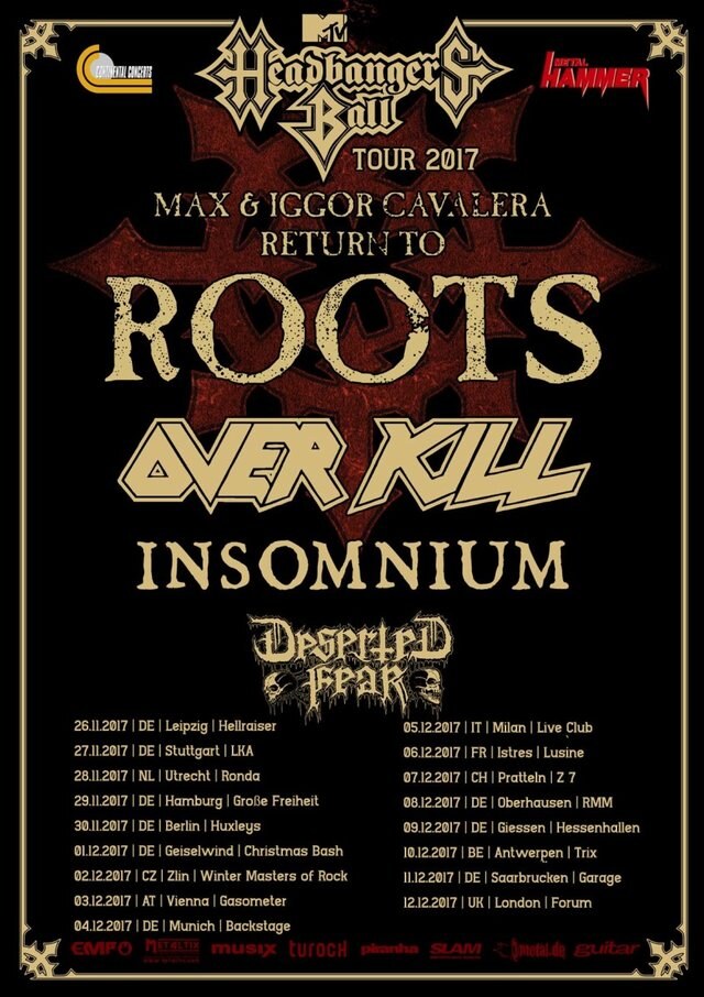 Overkill more dates added to "MTV Headbangers Ball" Tour 2017!