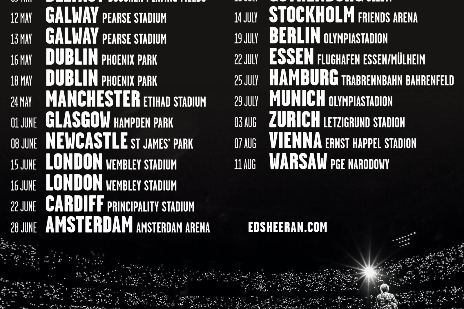 Ed Sheeran kondigt stadiontour 2018 aan
