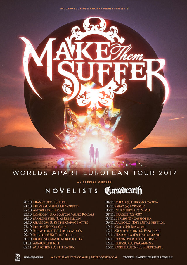 Novelists to support Make Them Suffer on European tour