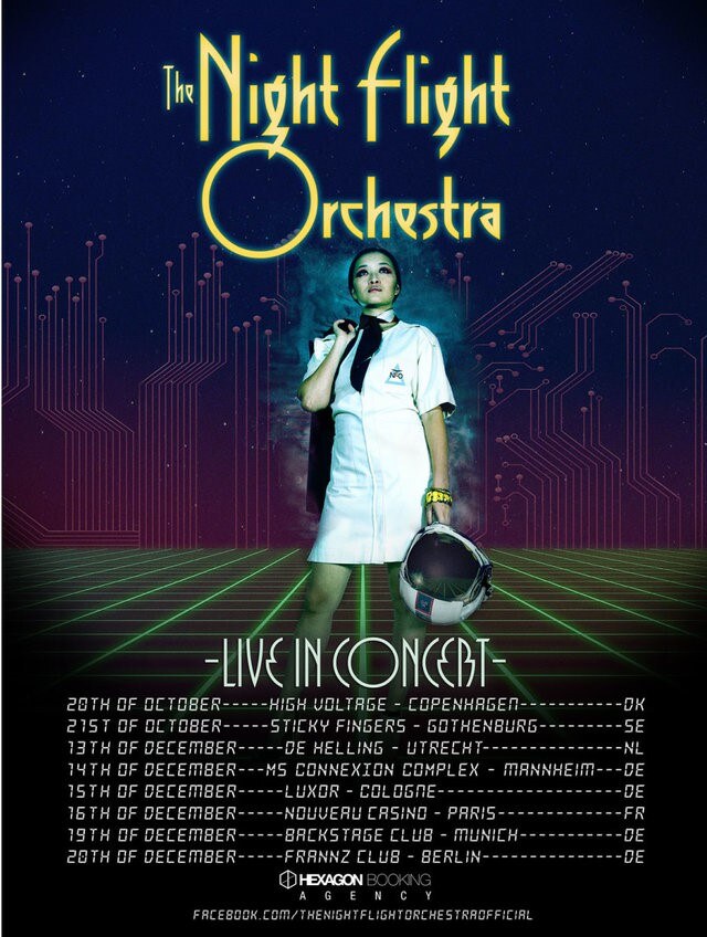 The Night Flight Orchestra announce European shows for fall/winter 2017!