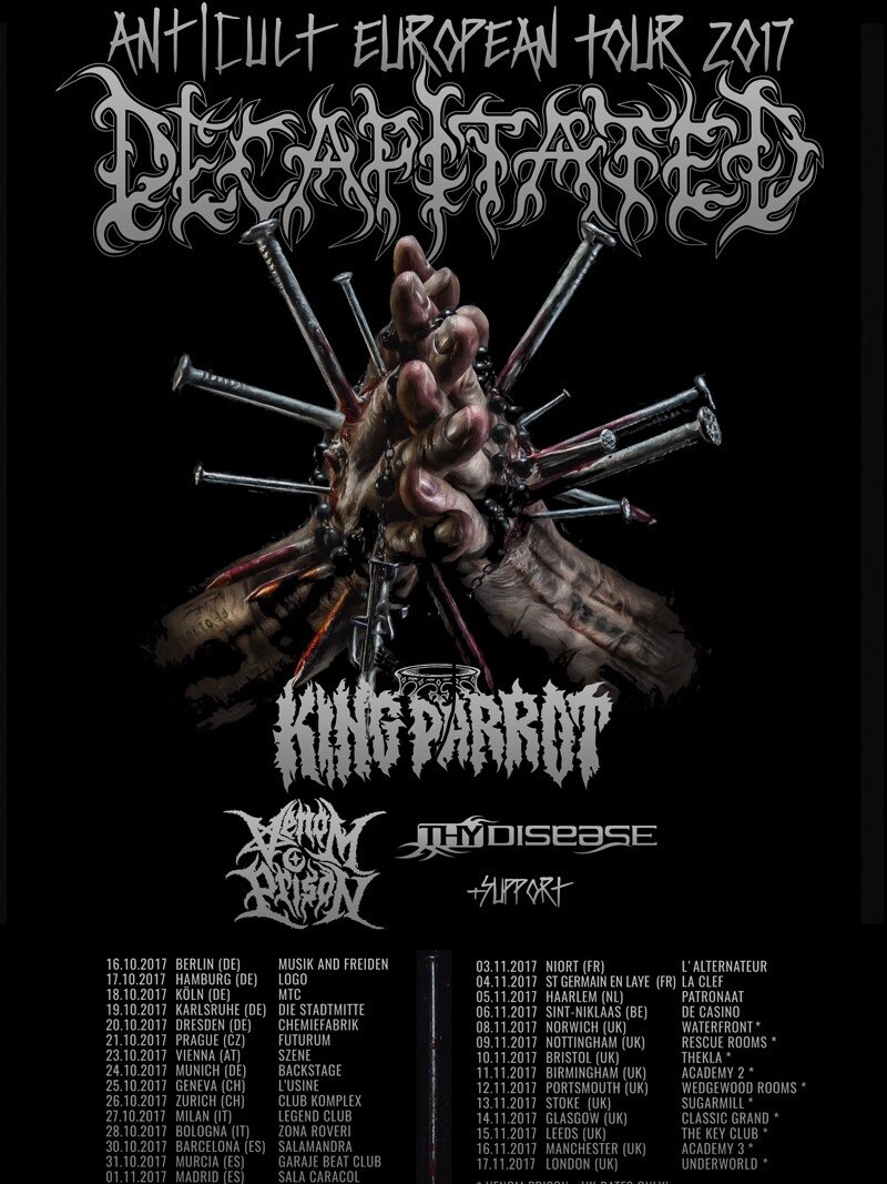 King Parrot announce European tour with Decapitated