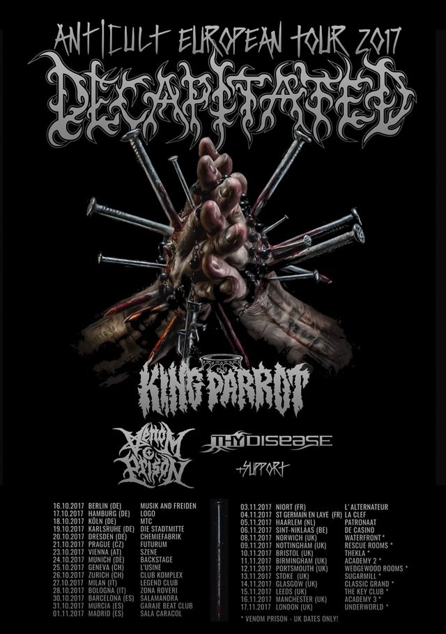 Decapitated announce European headline run for October/November 2017!