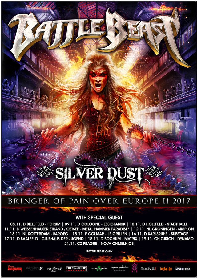 Battle Beast announce SILVER DUST as support act for November shows!