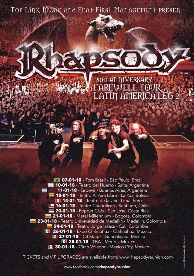 Rhapsody announce second leg of their Latin America "Farewell Tour"!