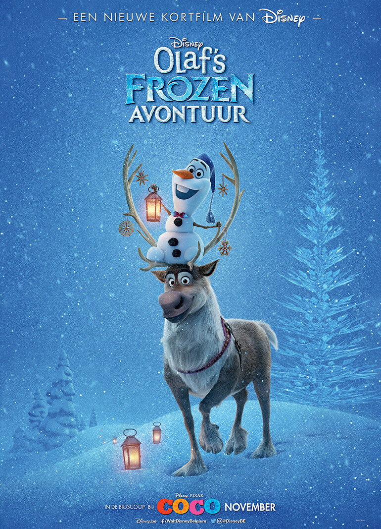 Ontdek de nieuwe poster van de feestelijke kortfilm Olaf's Frozen Avontuur! 