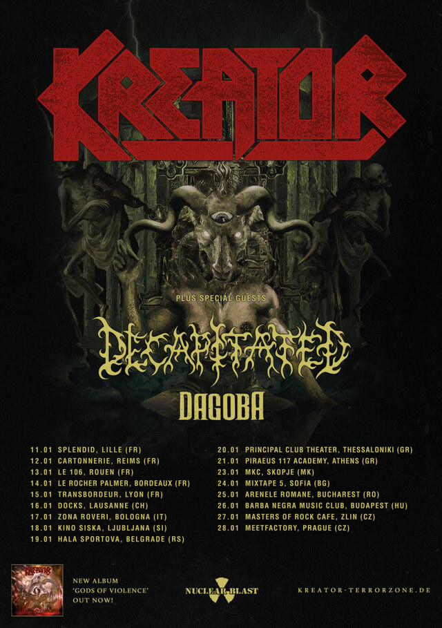 Kreator announce Gods Of Violence European Tour 2018