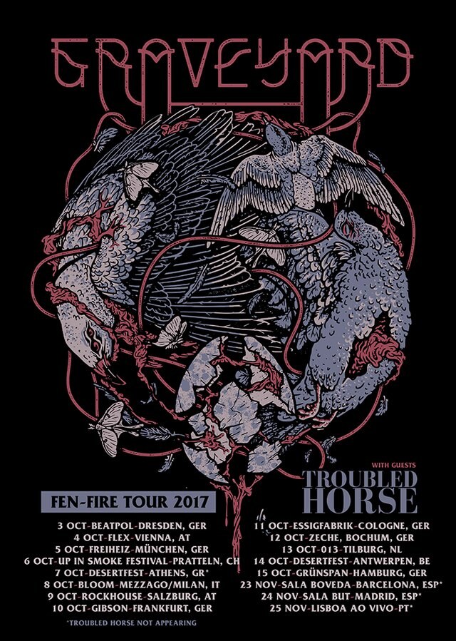 Graveyard announce Troubled Horse as support act and more EU tour dates!