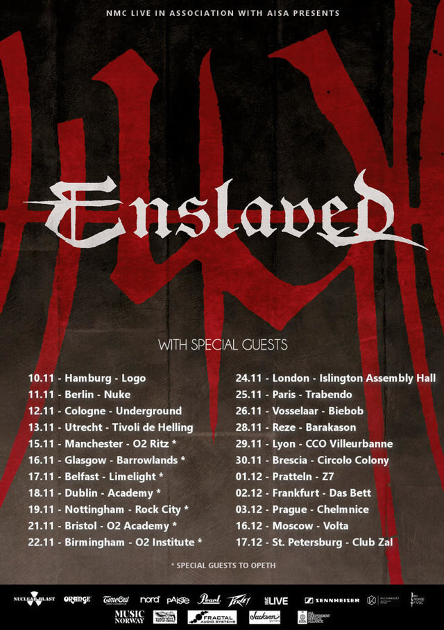 Enslaved announce support acts for upcoming EU tour!