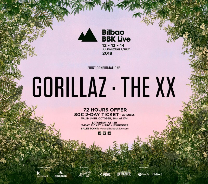 Bilbao BBK Live 2018 announces Gorillaz and The xx