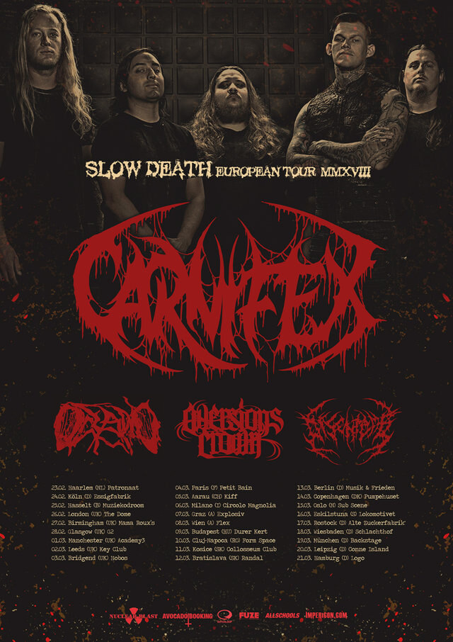 Carnifex announce »Slow Death« European tour for early 2018