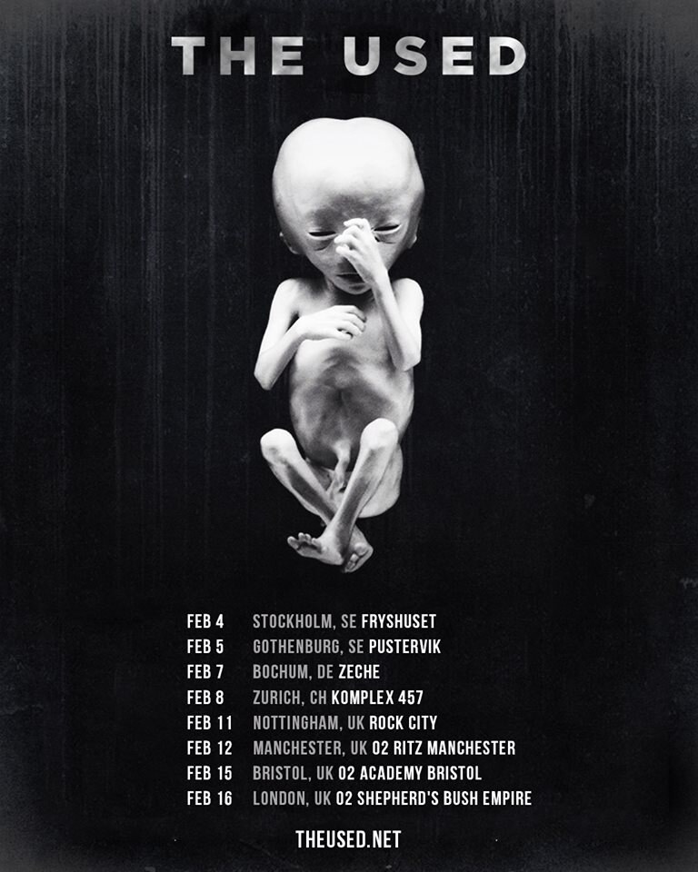 The Used European tour in Februari