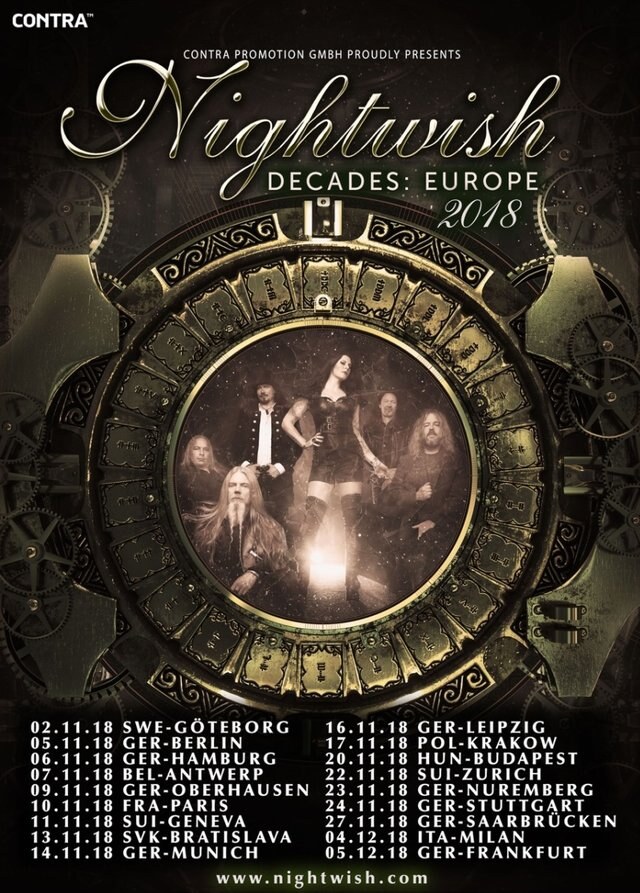 Nightwish announce "Decades" European tour 2018!