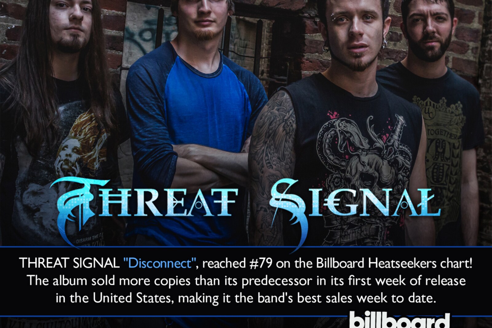 Threat Signal enter Billboard Heatseekers chart in the United States with new album "Disconnect"