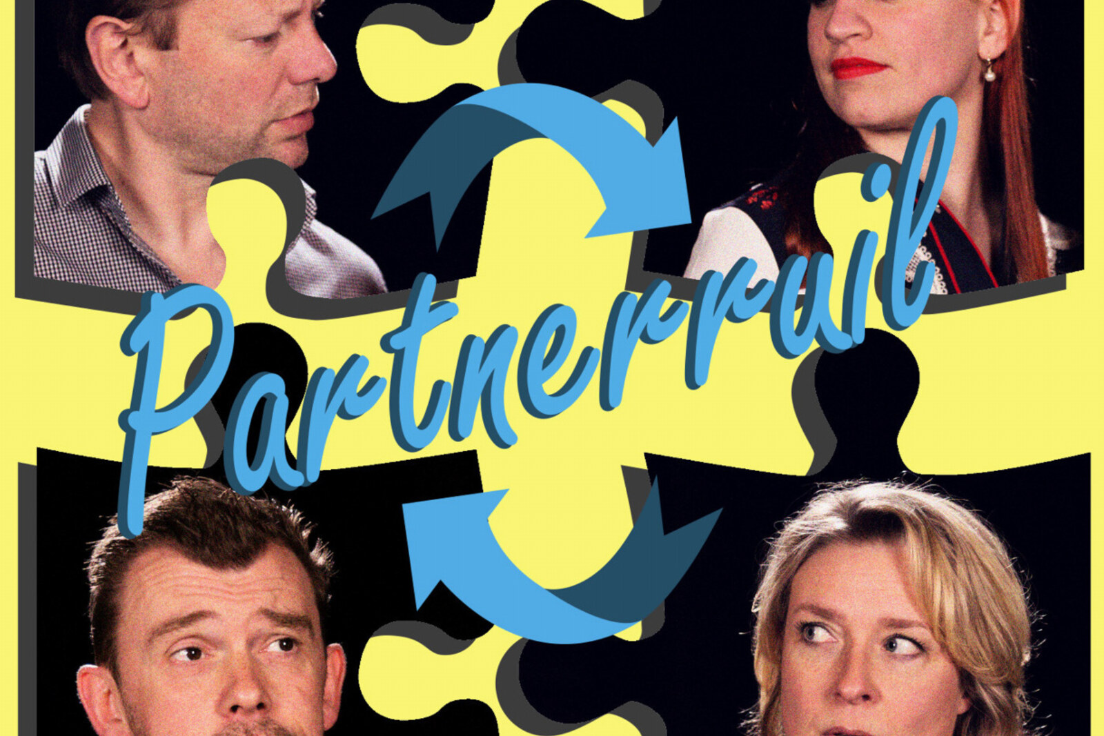 Acteurs en de mensen erachter… slechts één speelt een rol in ‘Partnerruil’ van theater M!