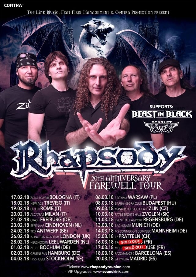   Rhapsody kick off European tour next month; first shows sold out!