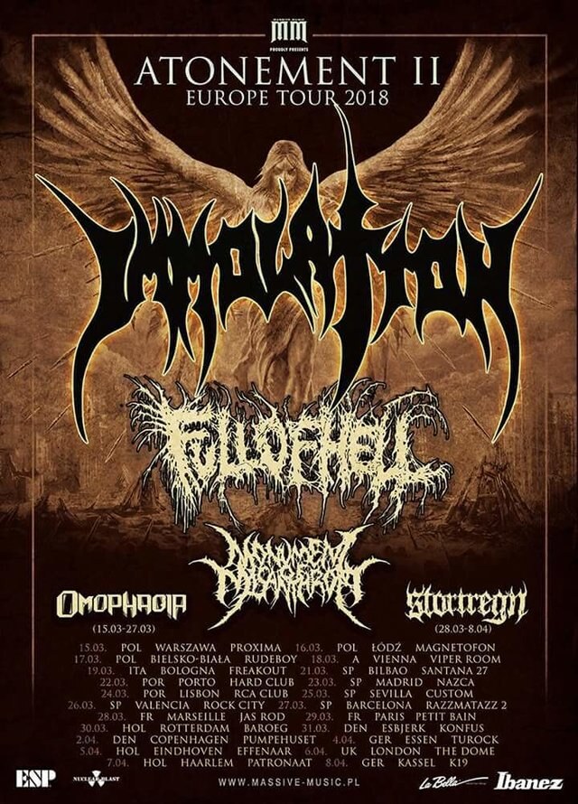 Immolation announce opening acts for upcoming European tour!