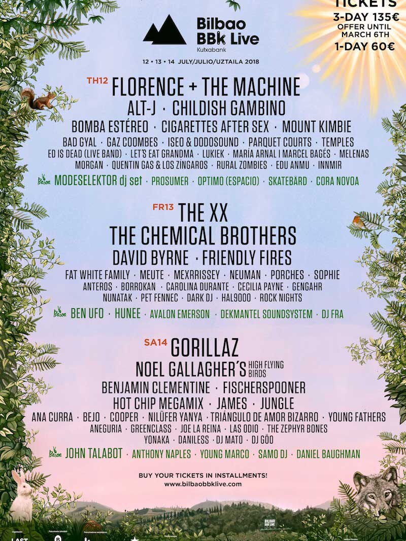 Bilbao BBK Live completes 2018 lineup with Florence + The Machine, Childish Gambino, Mount Kimbie, Friendly Fires and more