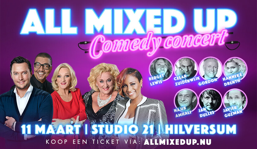 Indrukwekkende line-up comedy concert 'All Mixed Up' compleet