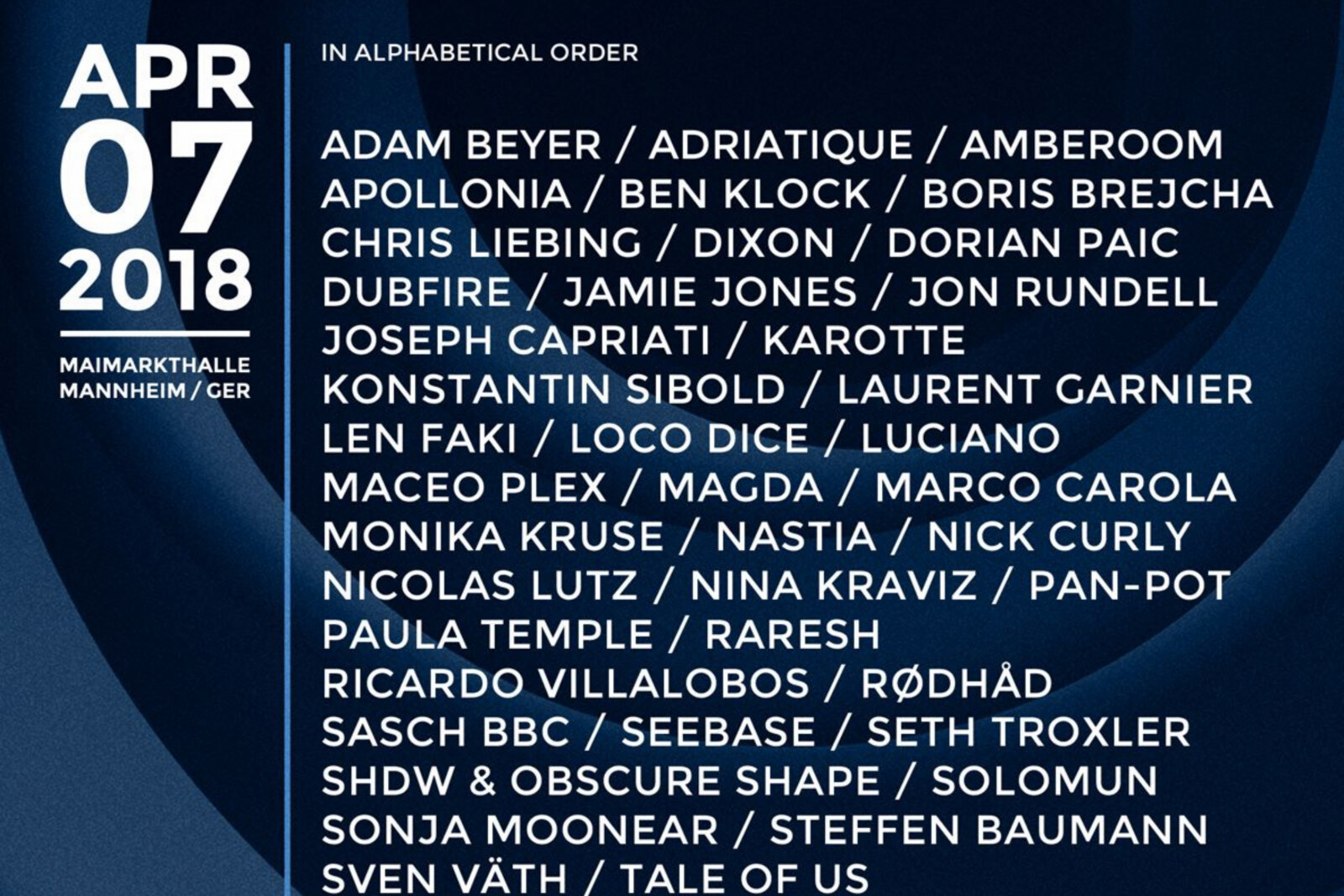  42 artists announced for 24th edition of Mannheim's Techno marathin with Ricardo Villalobos, Sven Vath, Maceo Plex, Nastia + more