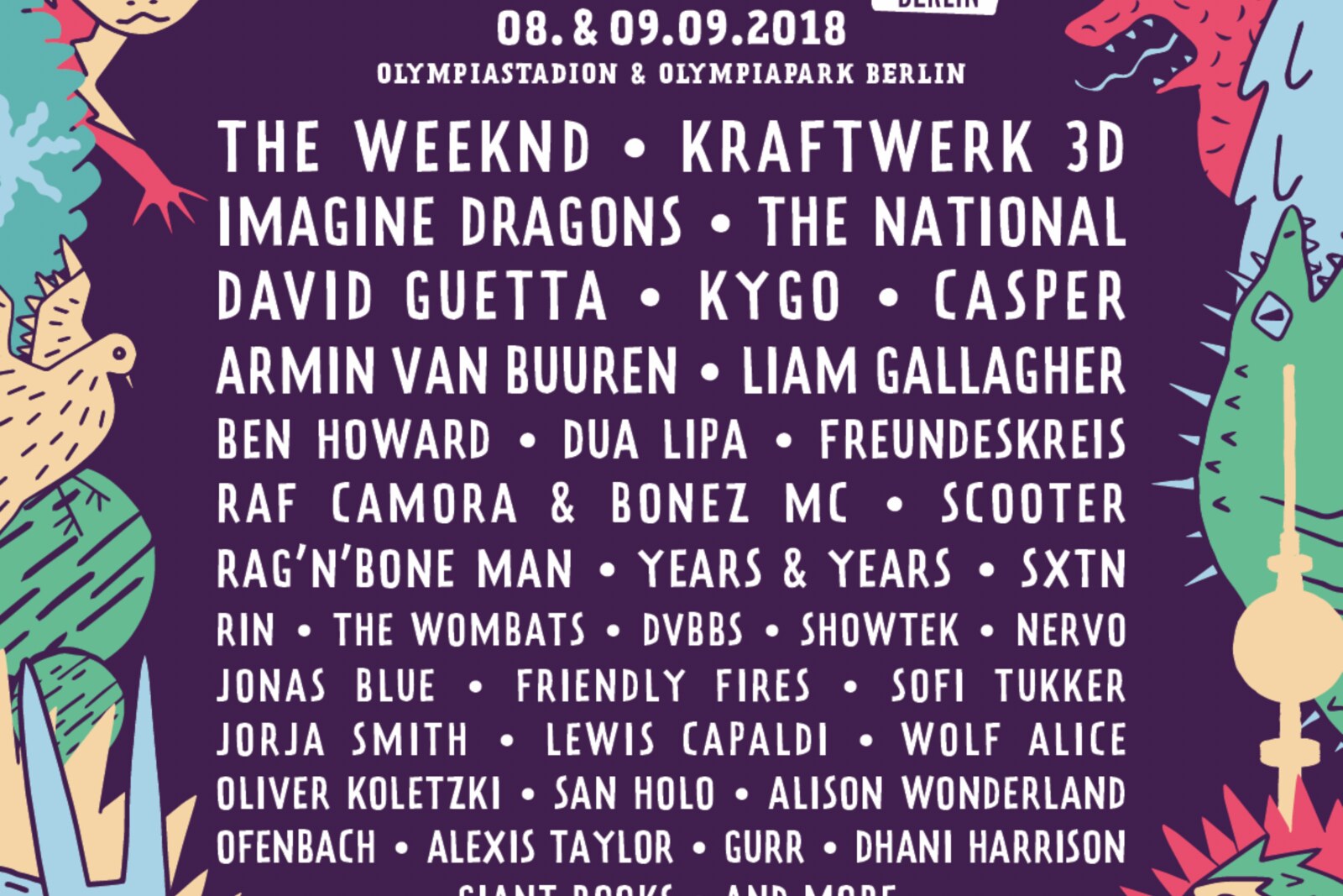 The Weeknd, Imagine Dragons, Kraftwerk 3D, The National en meer naar Lollapalooza Berlin 2018