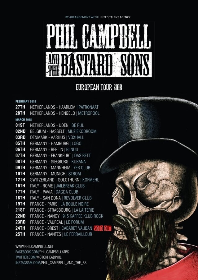 Phil Campbell And The Bastard Sons kicks off  European tour today!