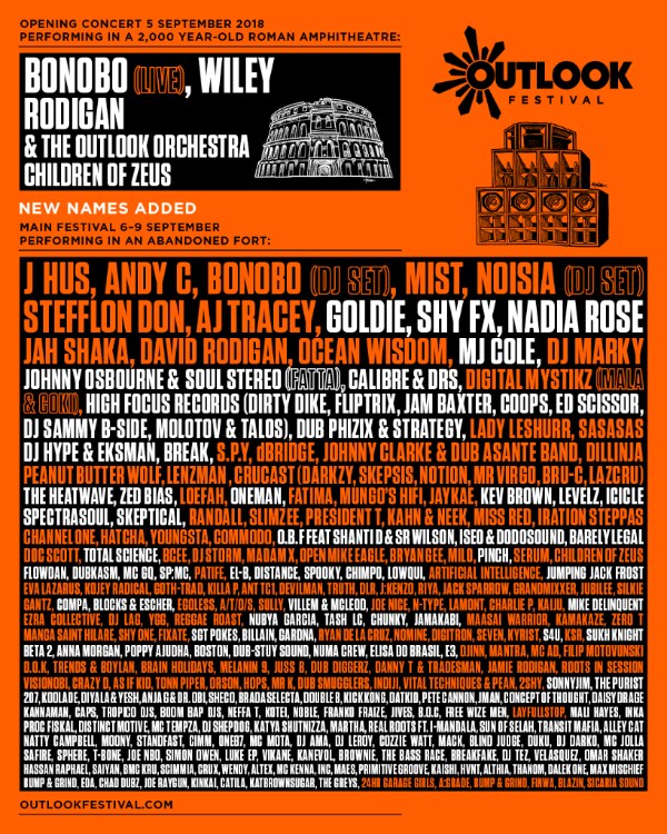 New names for outlook 2018 Shy FX, Goldie, Johnny Osbourne