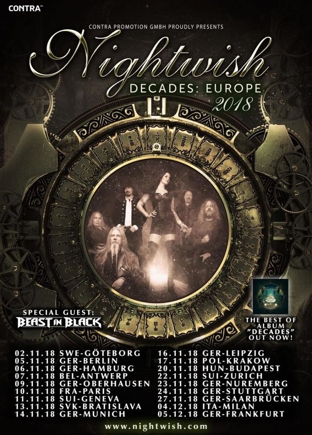 Nightwish announce Beast In Black as special guests on European tour!