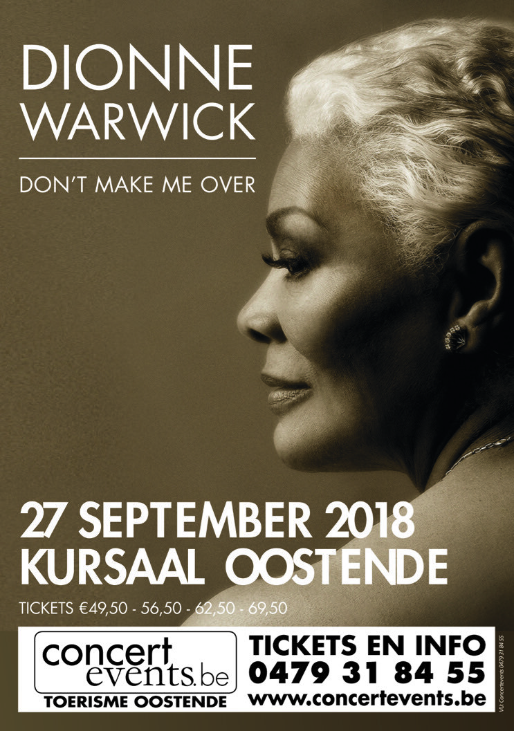 Soullegende Dionne Warwick komt 27 september 2018 naar Kursaal Oostende