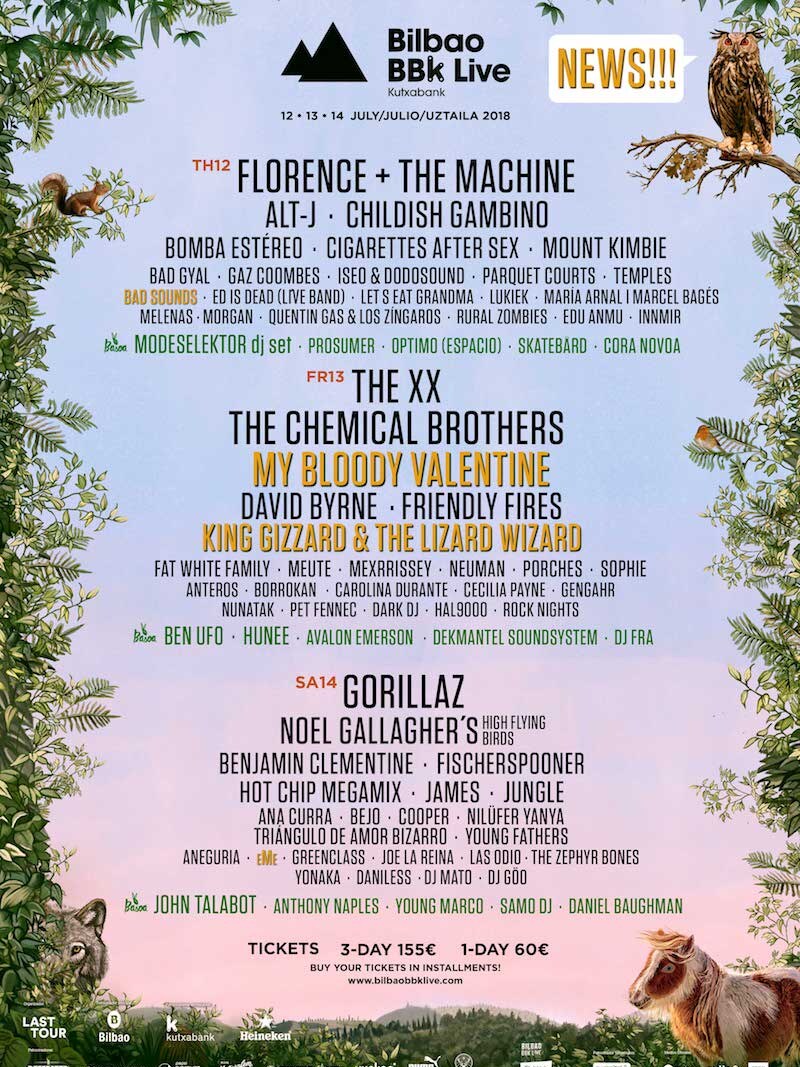 Bilbao BBK Live festival adds My Bloody Valentine, King Gizzard & The Lizard Wizard, Bad Sounds and more