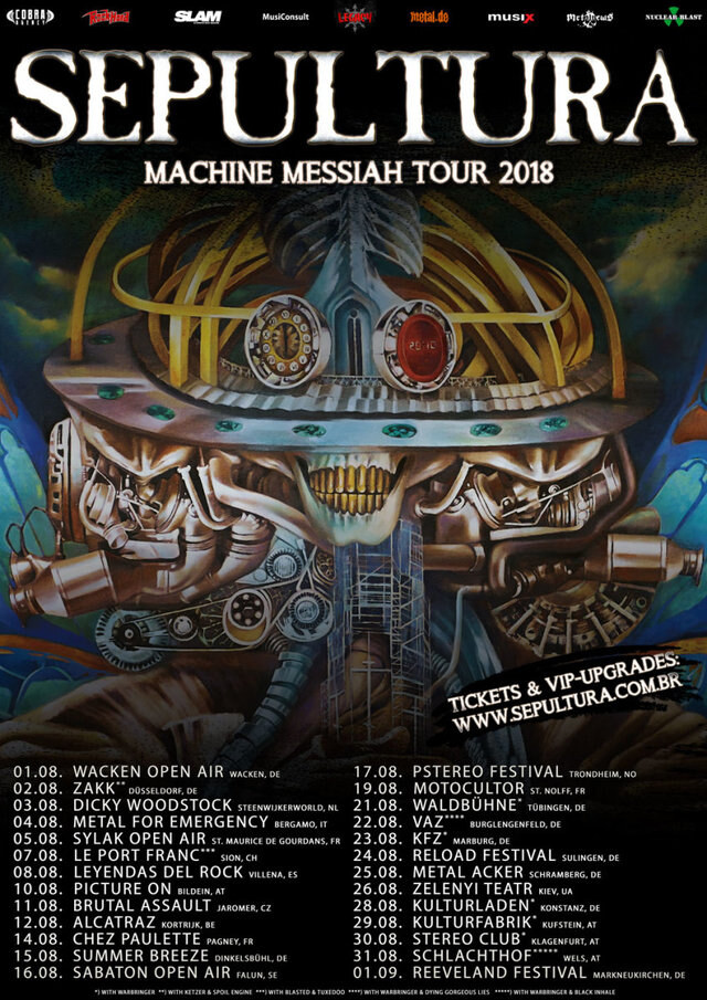 Sepultura announce »Machine Messiah Summer Tour« throughout Europe!