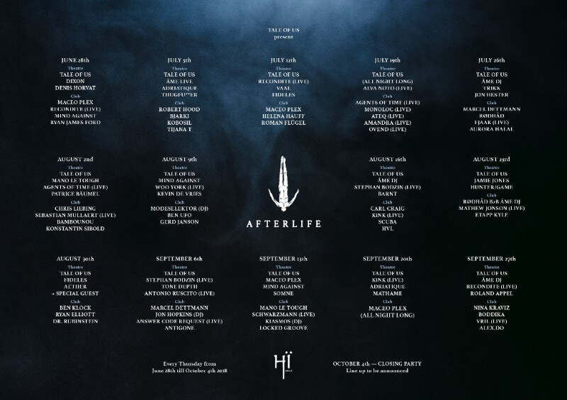 Hï Ibiza announces Afterlife 2018 weekly programme