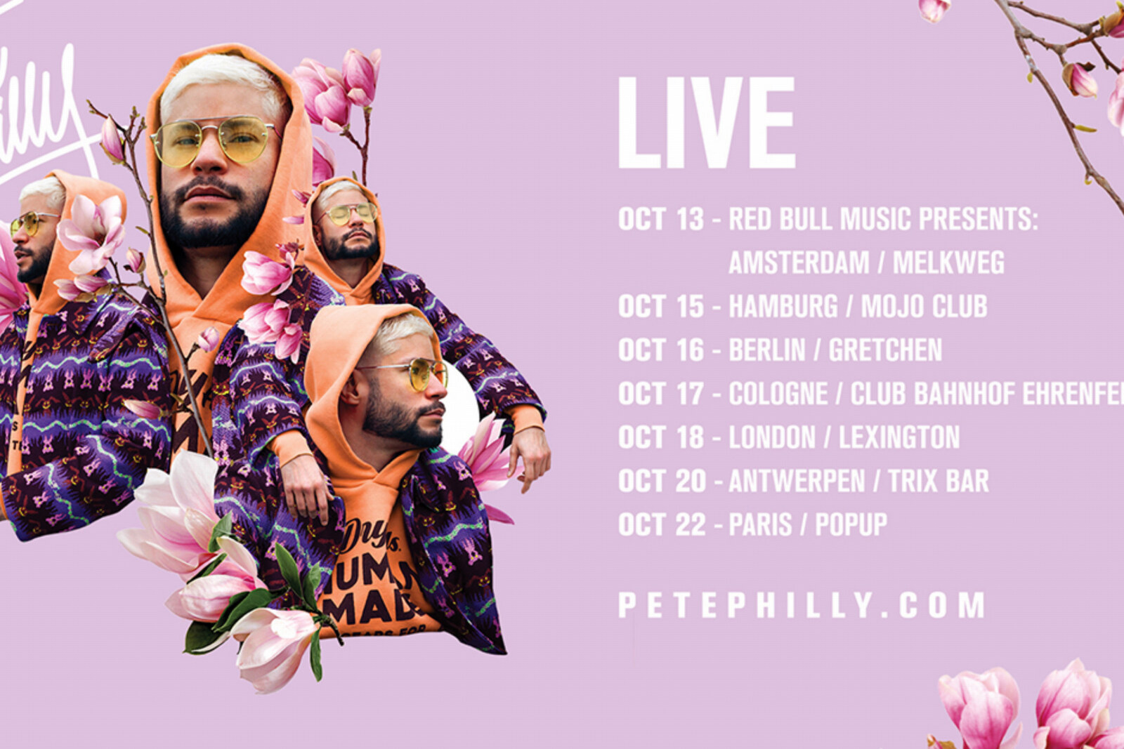  Pete Philly trapt 13 oktober Europese tour af in Melkweg