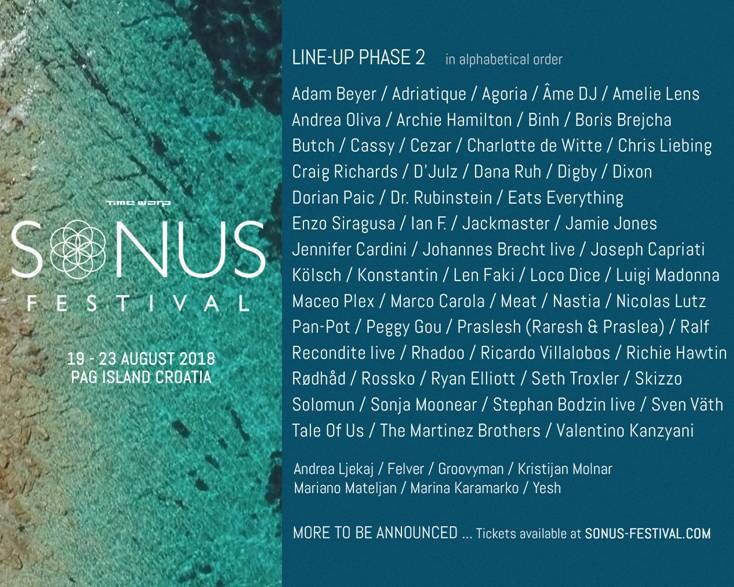 Sonus lost 21 extra namen voor hun 5 dagen en nachten extravaganza op Zcre Beach in Kroatië