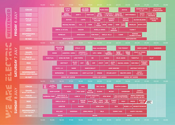 We Are Electric: Weekender 2018 maakt timetable bekend