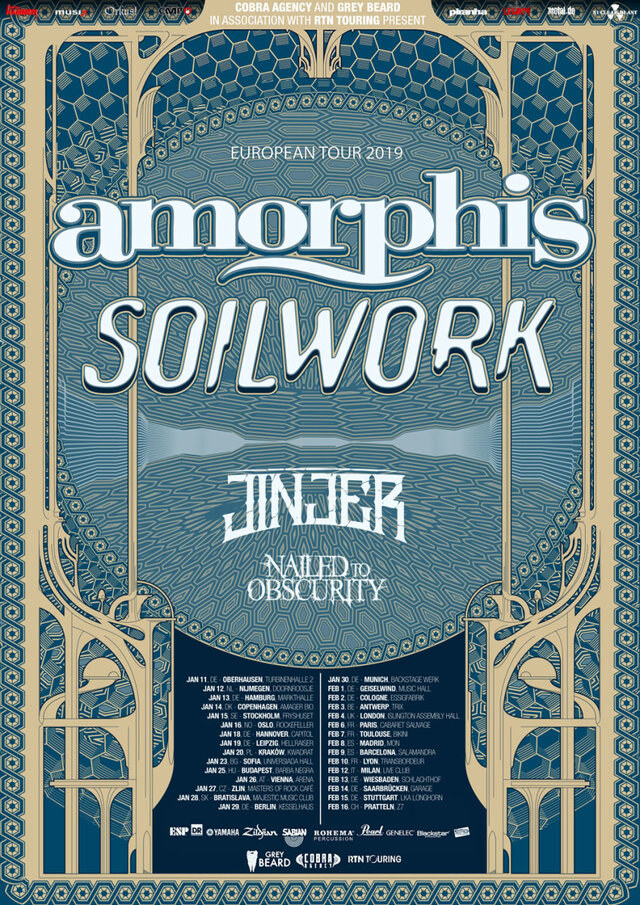 Amorphis + Soilwork- announce 2019 co-headline tour with JINJER and NTO!