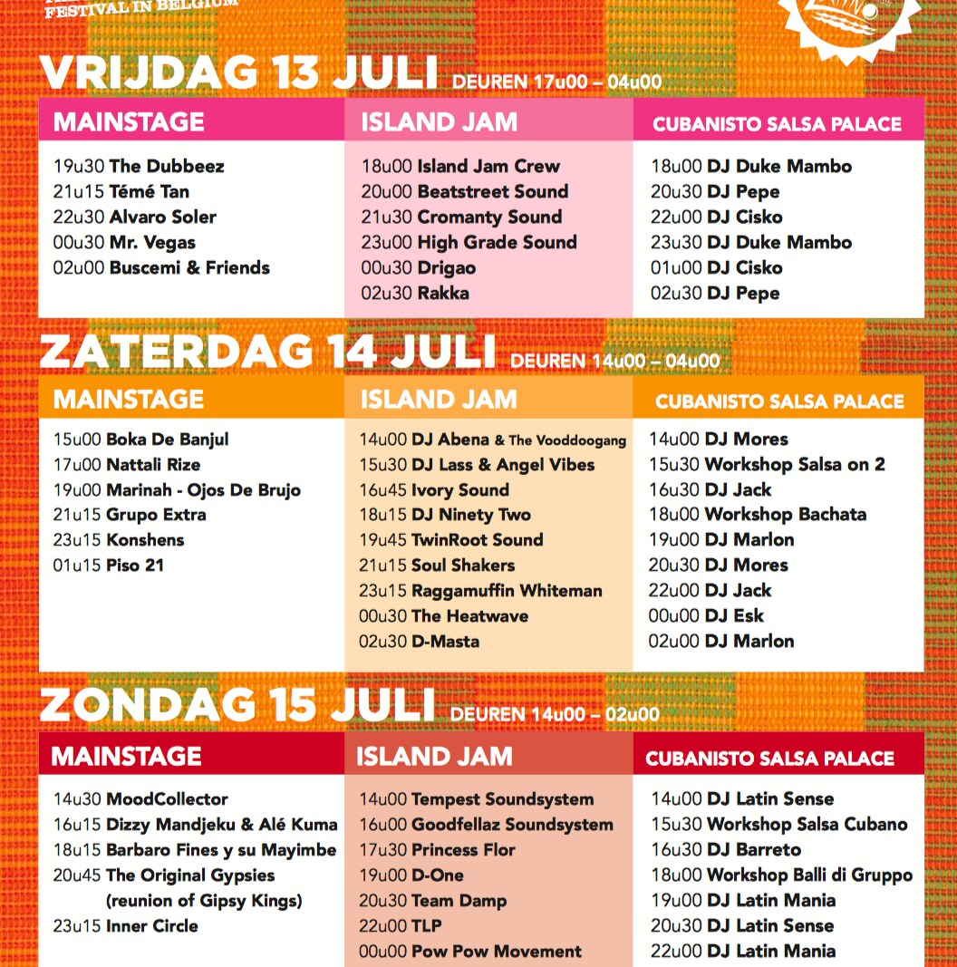 Programma 20e editie Afro Latino compleet en timetable online